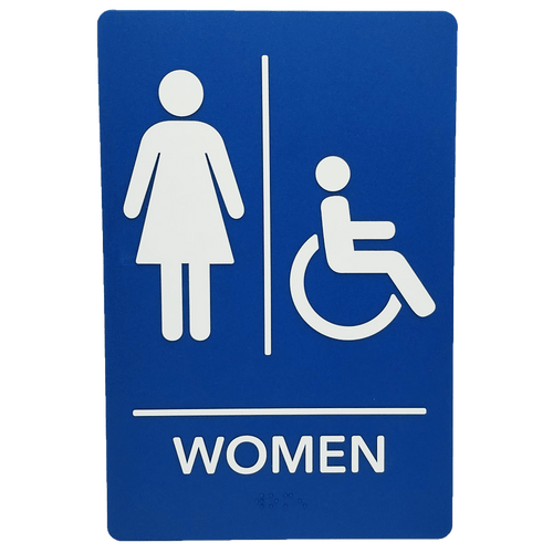 ADA Accessible Women Restroom Sign 6 x 9 – Tactile Braille