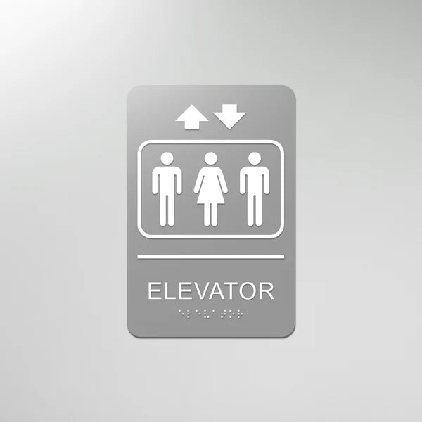 ADA Premium Elevator Signs 6 x 8 x 1/8