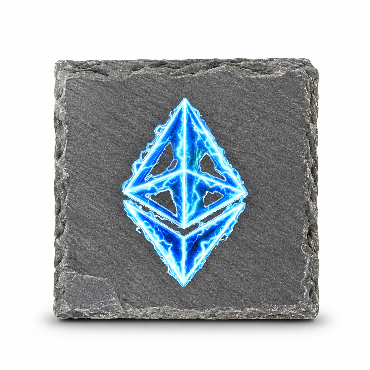 Ethereum Natural Slate Coaster – UV Printed ETH Drink Coaster