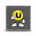 Useless Coin Natural Slate Coaster – UV Printed Crypto Drink Coaster