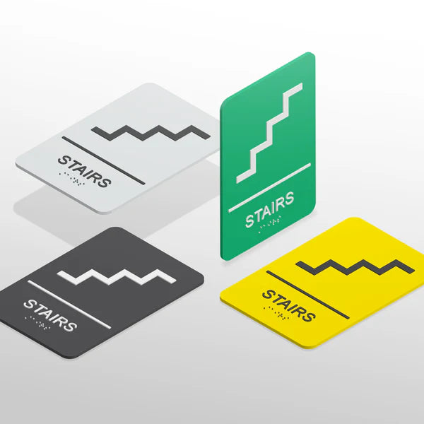ADA Premium Stair Signs 6 x 8 x 1/8